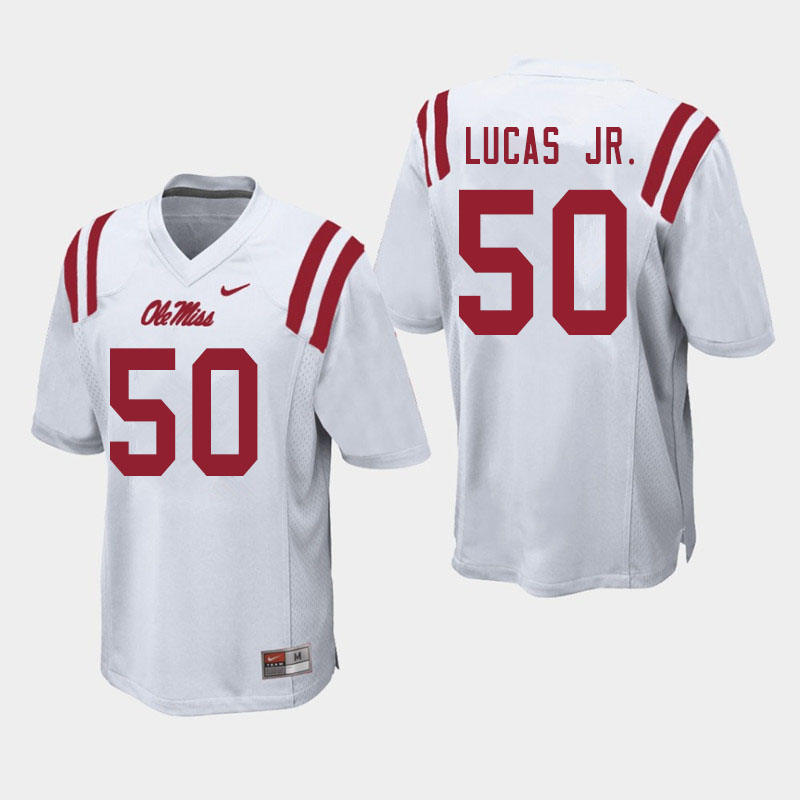 Ole Miss Rebels #50 Patrick Lucas Jr. College Football Jerseys Sale-White